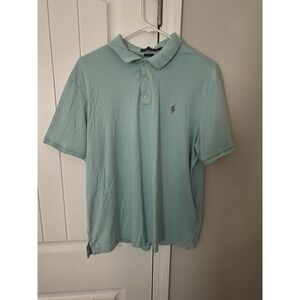 Polo Ralph Lauren Men's Classic Fit Polo Shirt Size L Aqua Blue Green Pony Logo